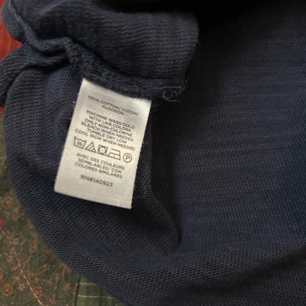 LOFT Dark Blue Long Sleeve Top with Button Detail - Ladies Size Small - Picture 4 of 5